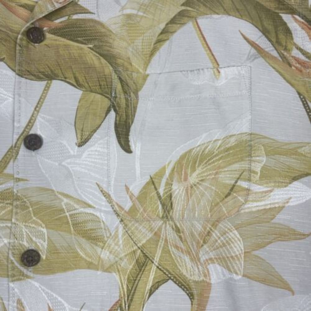 VTG Tommy Bahama Hawaiian Silk Shirt Men‎ Large Yellow Floral Button UP Camp EUC - Picture 5 of 8